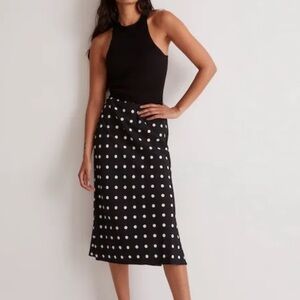Madewell Charcoal and White Polka Dot Skirt (00)
